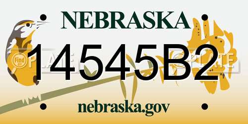 14545B2 Nebraska License Plate