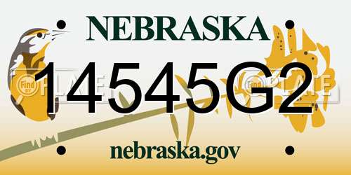 14545G2 Nebraska License Plate
