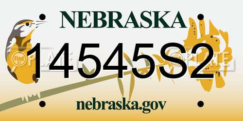 14545S2 Nebraska License Plate