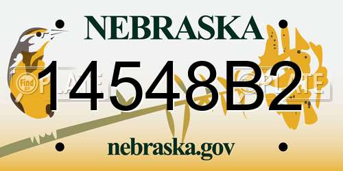 14548B2 Nebraska License Plate