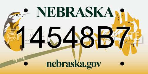 14548B7 Nebraska License Plate
