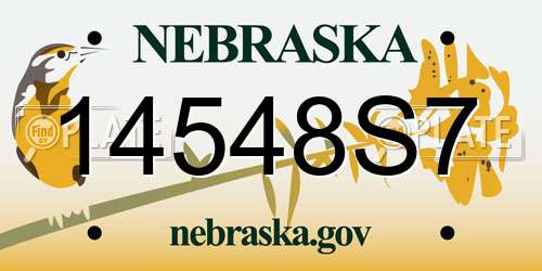 14548S7 Nebraska License Plate