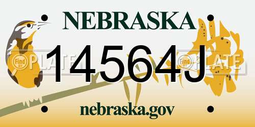 14564J Nebraska License Plate