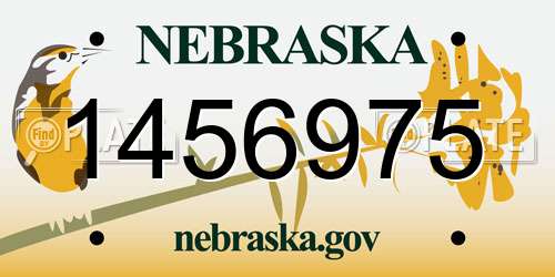 1456975 Nebraska License Plate