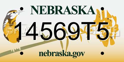 14569T5 Nebraska License Plate