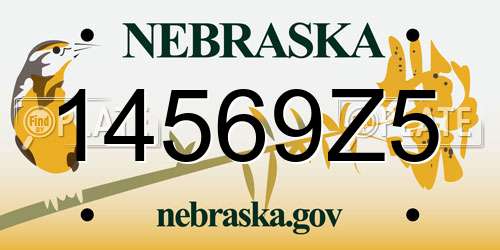 14569Z5 Nebraska License Plate