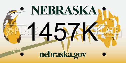 1457K Nebraska License Plate