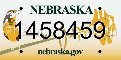 1458459 Nebraska License Plate