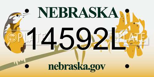 14592L Nebraska License Plate