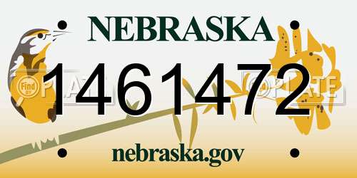1461472 Nebraska License Plate