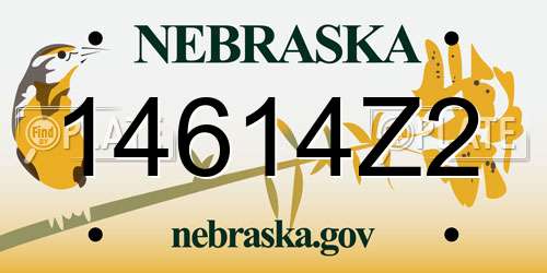 14614Z2 Nebraska License Plate