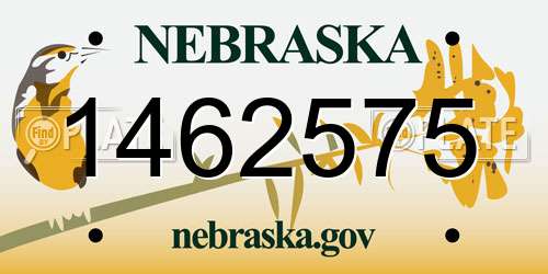 1462575 Nebraska License Plate