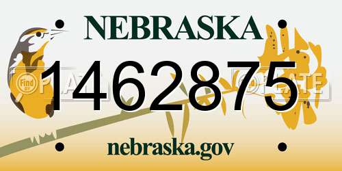 1462875 Nebraska License Plate