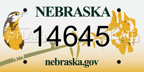 14645 Nebraska License Plate