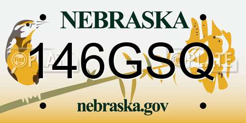 146GSQ Nebraska License Plate