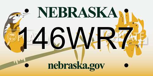 146WR7 Nebraska License Plate