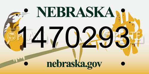 1470293 Nebraska License Plate