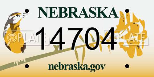 14704 Nebraska License Plate