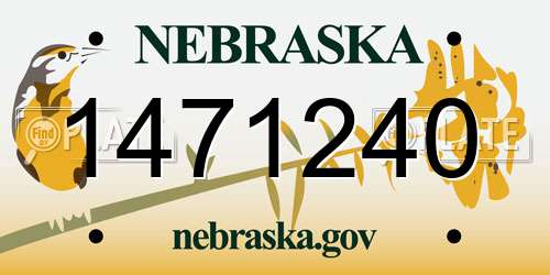 1471240 Nebraska License Plate