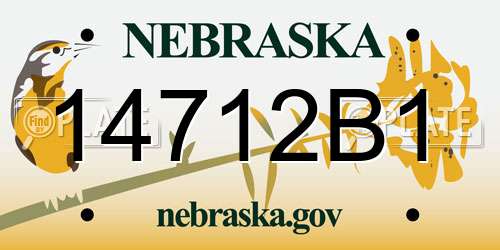 14712B1 Nebraska License Plate