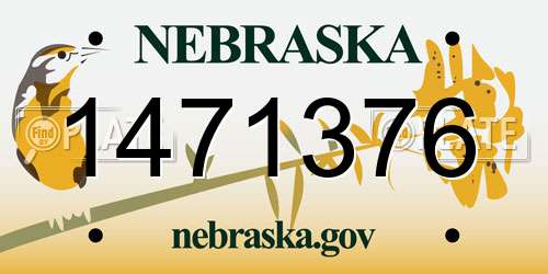 1471376 Nebraska License Plate