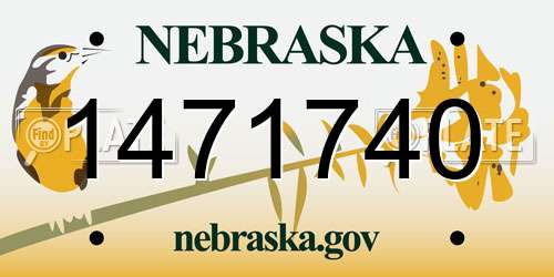 1471740 Nebraska License Plate