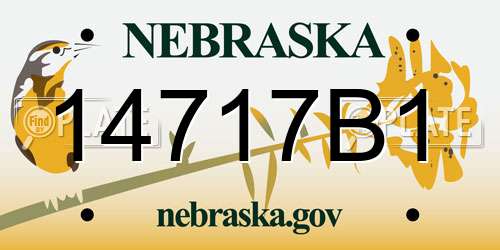 14717B1 Nebraska License Plate