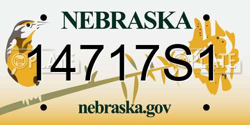 14717S1 Nebraska License Plate