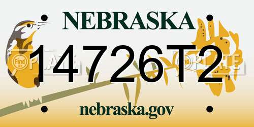 14726T2 Nebraska License Plate