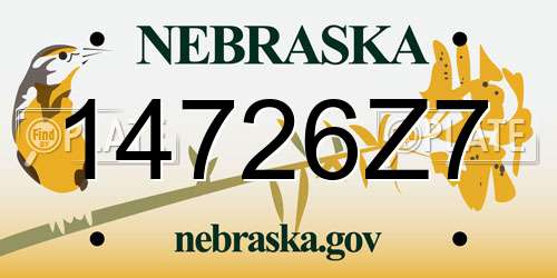 14726Z7 Nebraska License Plate