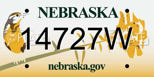 14727W Nebraska License Plate