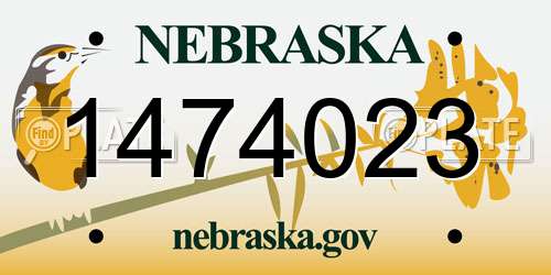 1474023 Nebraska License Plate