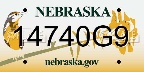 14740G9 Nebraska License Plate