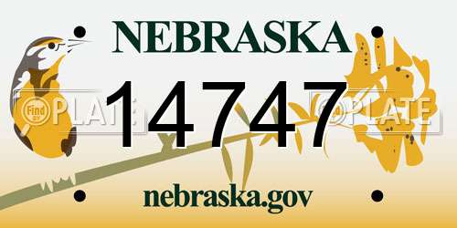 14747 Nebraska License Plate