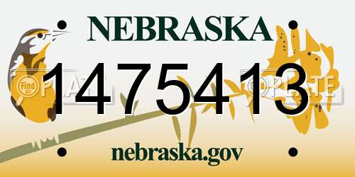 1475413 Nebraska License Plate