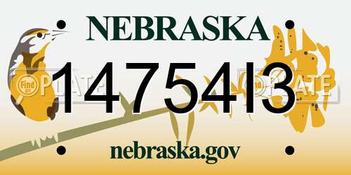 14754I3 Nebraska License Plate