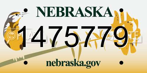 1475779 Nebraska License Plate