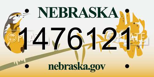 1476121 Nebraska License Plate