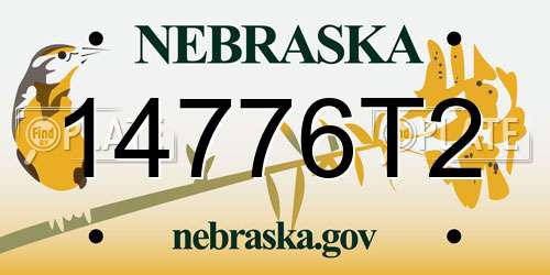 14776T2 Nebraska License Plate