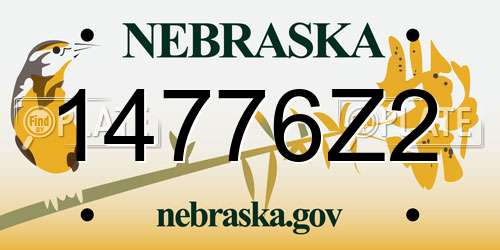 14776Z2 Nebraska License Plate