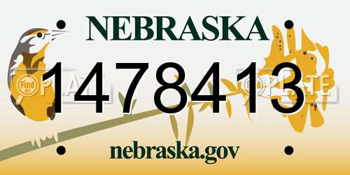 1478413 Nebraska License Plate