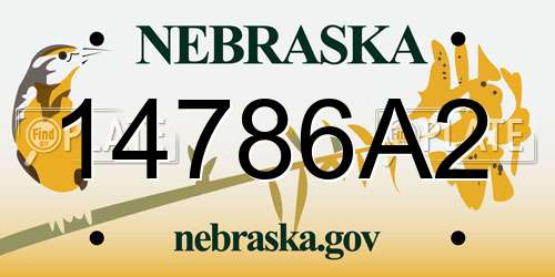 14786A2 Nebraska License Plate
