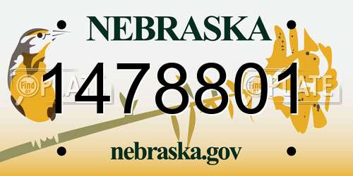1478801 Nebraska License Plate