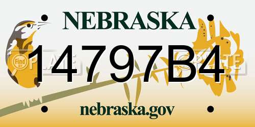 14797B4 Nebraska License Plate