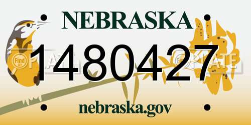 1480427 Nebraska License Plate