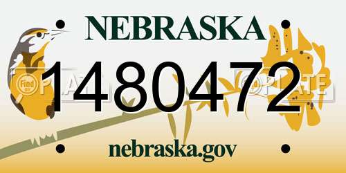 1480472 Nebraska License Plate