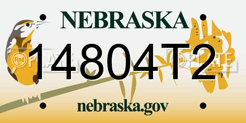 14804T2 Nebraska License Plate
