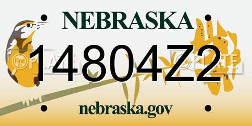 14804Z2 Nebraska License Plate