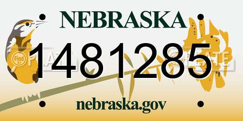 1481285 Nebraska License Plate