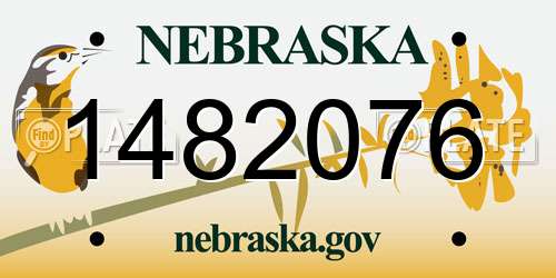 1482076 Nebraska License Plate